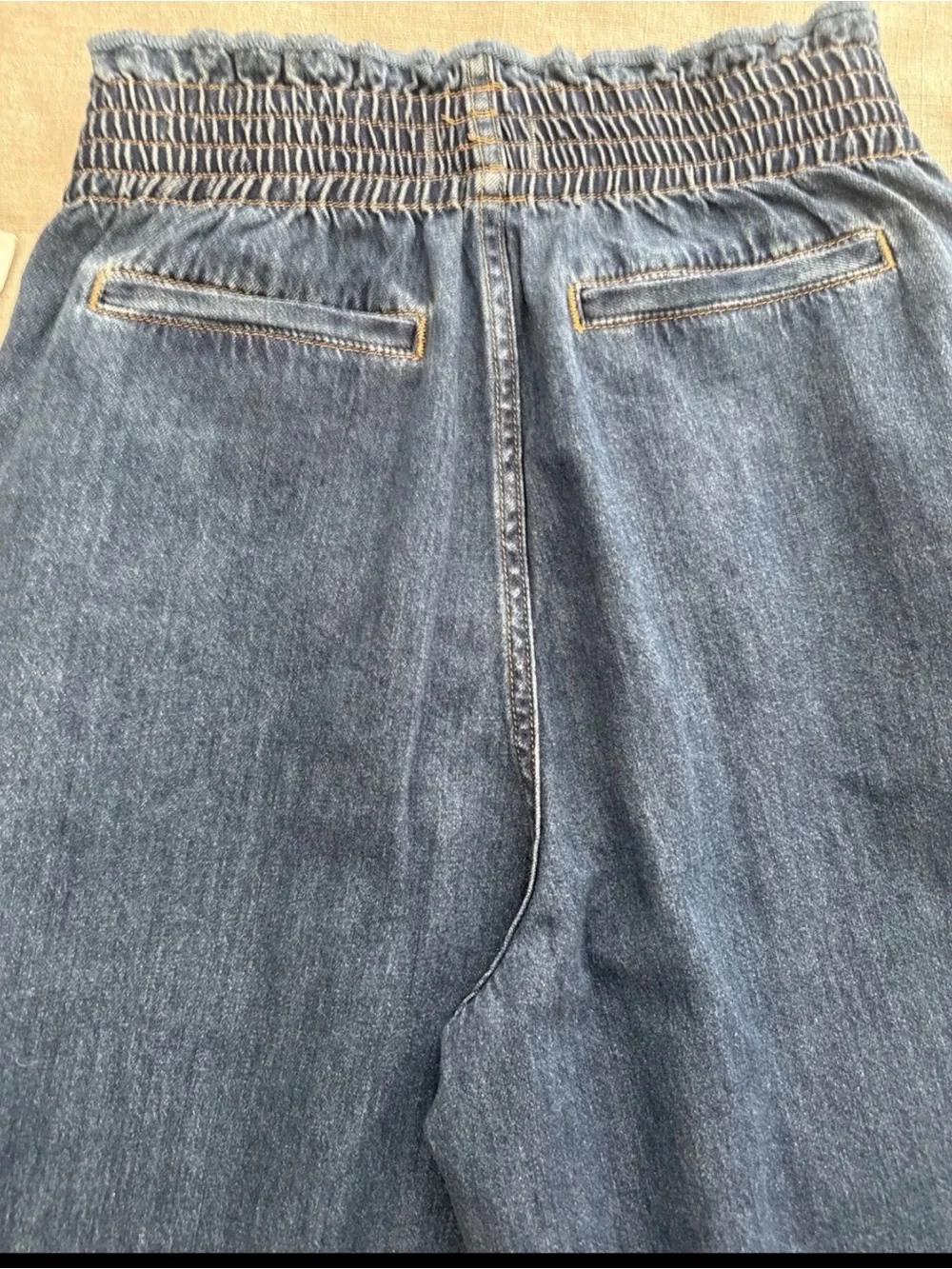 DRIFTWOOD Blue Floral Embroidered Wide Leg Jeans NWOT size Medium